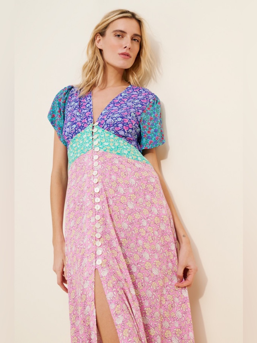 Rixo Novara pink purple floral maxi dress - Picture 3 of 13